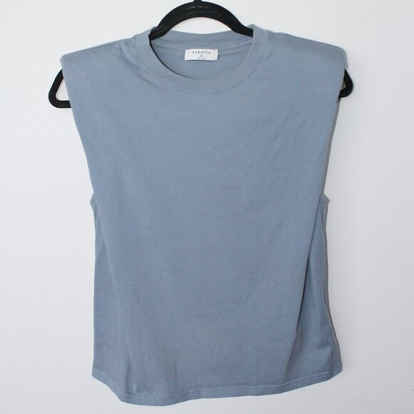 Babaton Shoulder Pad Tank ~ XS ~ 2021 ~ Muted Blue Grey - Picture 1 of 7